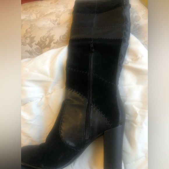NEW BAR III OVER THE KNEE BLACK LEATHER AND SUEDE BOOTS- SIZE 7.5 M - Picture 9 of 9